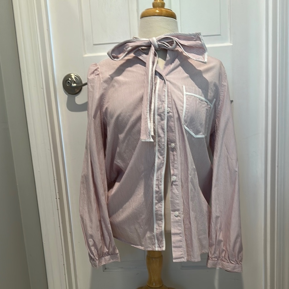 Cranberry striped tie collar shirt